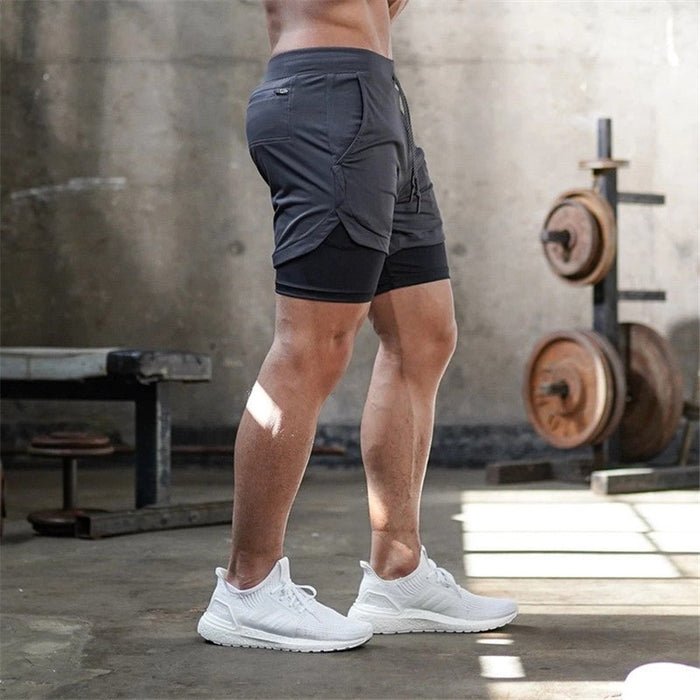 Men's 2-In-1 Sports Shorts - Flamin' Fitness