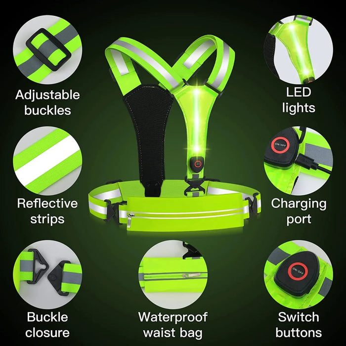 NightBright LED Running Vest - Flamin' Fitness