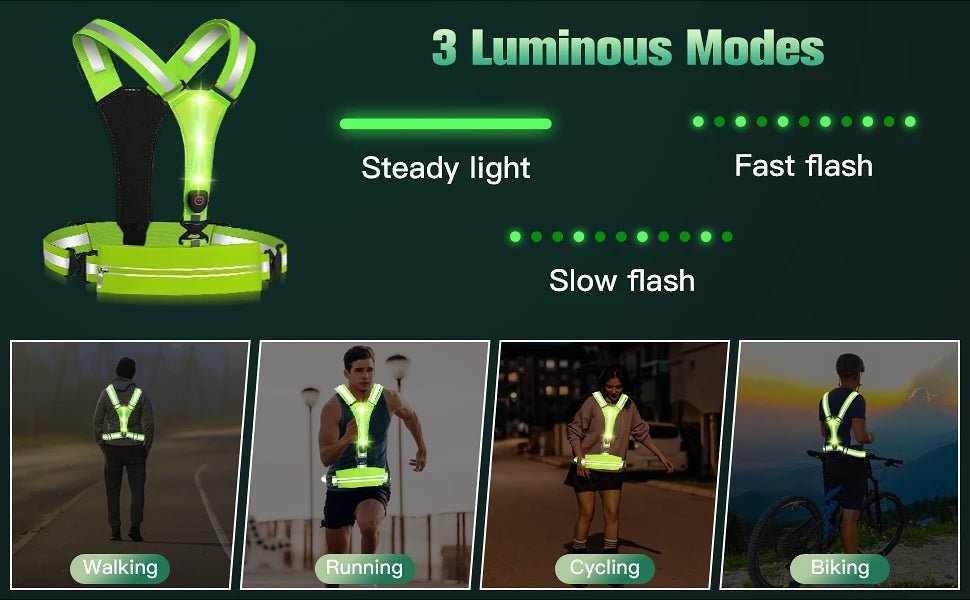 NightBright LED Running Vest - Flamin' Fitness
