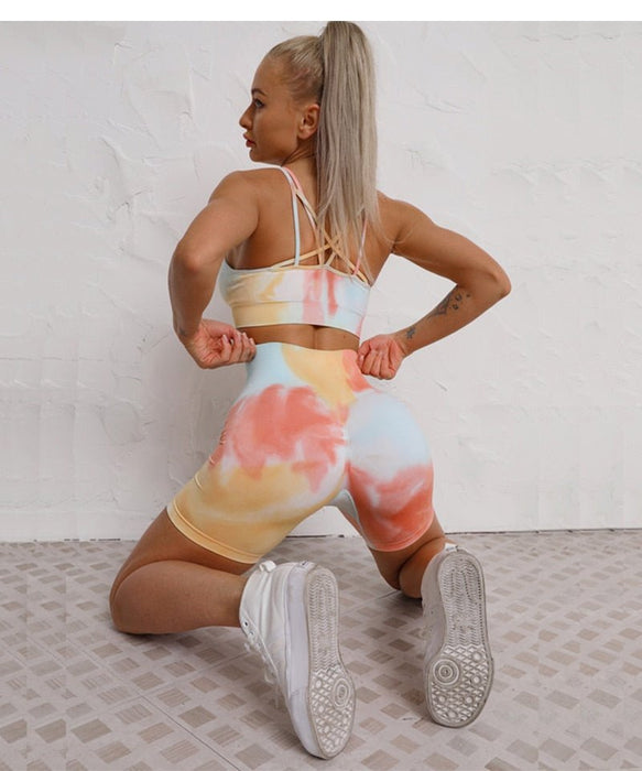 Two-Tone Tie-Dye Sports Bra - Flamin' Fitness